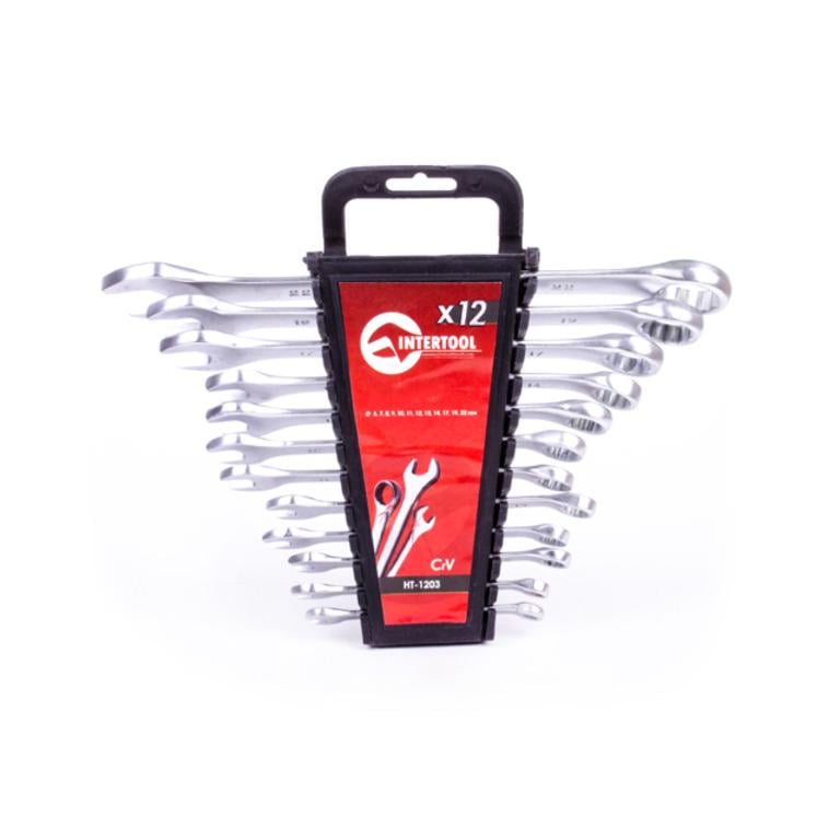 Набор ключей Intertool Cr-V комбинированных 6-22 мм 12 ед. (000026376)