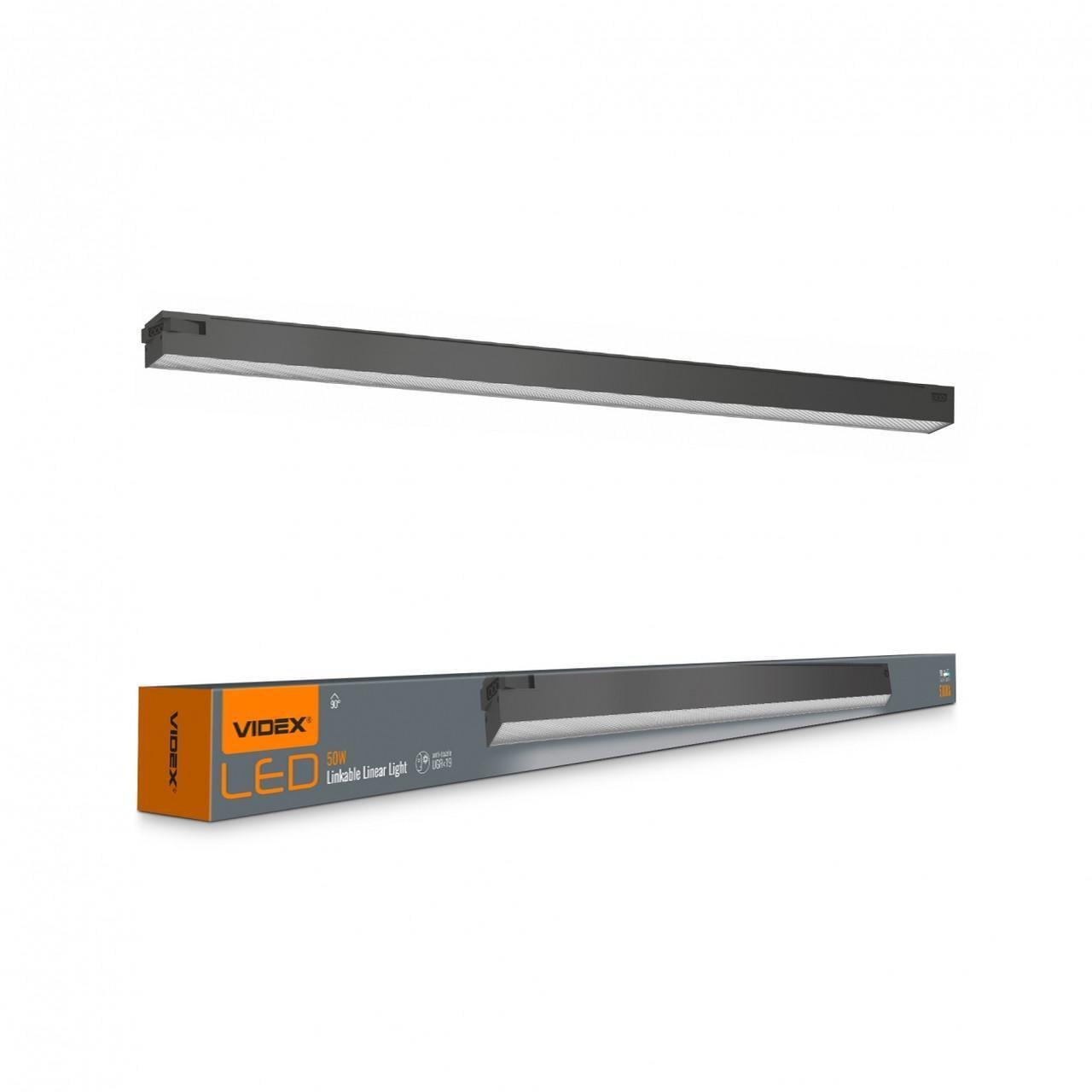 Светильник линейный магистральный Videx BNL02 50W 1,2 м 5000K 220V Black