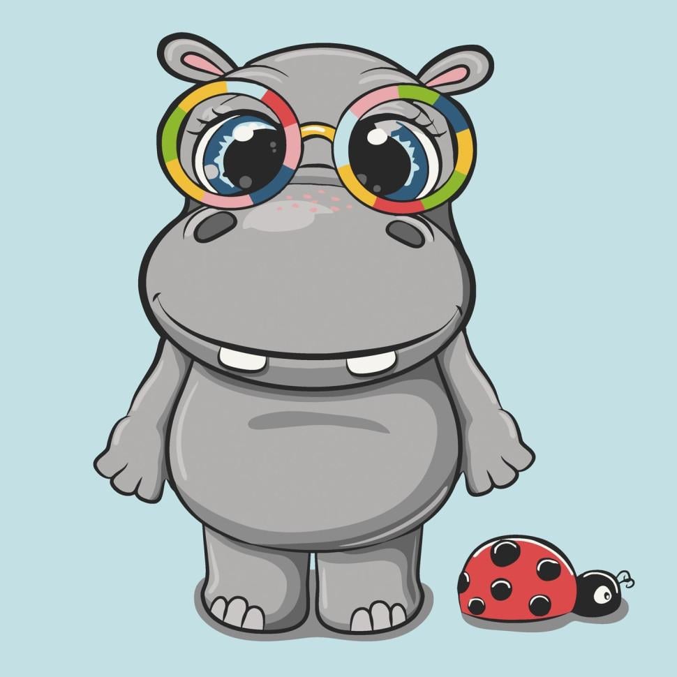 Картина по номерам ART CRAFT Бегемотик с жучком 30x30 см (15087-AC)