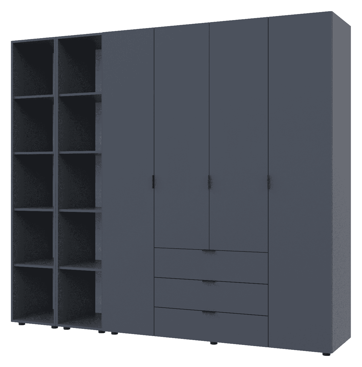 Комплект шкафов Doros Гелар 3 шт. 231,4х49,5х203,4 см Графит (DRS-011155)