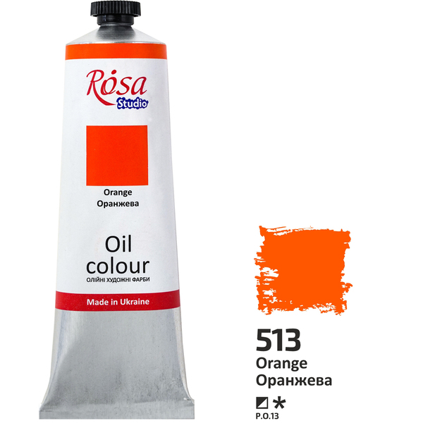 Олійна фарба ROSA Studio 513 100 мл Помаранчевий (328513) - фото 1 Олійна фарба ROSA Studio 513 100 мл Помаранчевий (328513) - фото 1