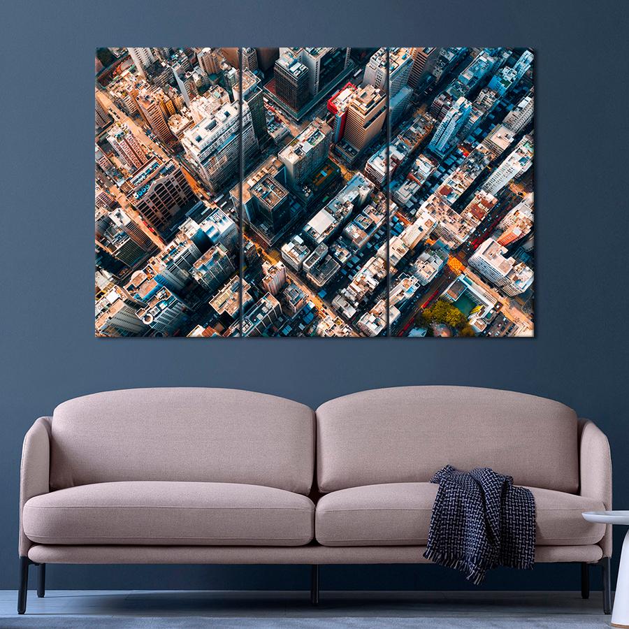 Картина город Центр современного города 156x100 см (A591-3)