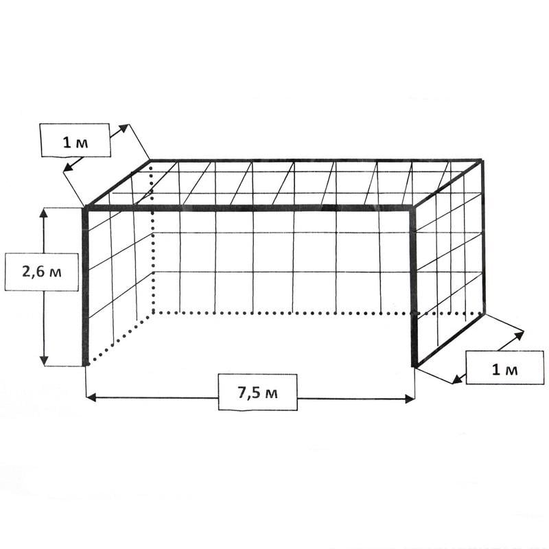 Сетка на ворота Zelart SP-Planeta ЕВРО ЭЛИТ 1 SO-2323 тренировочная безузловая 2,6х7,5 м 2 шт. (DR007977) - фото 5