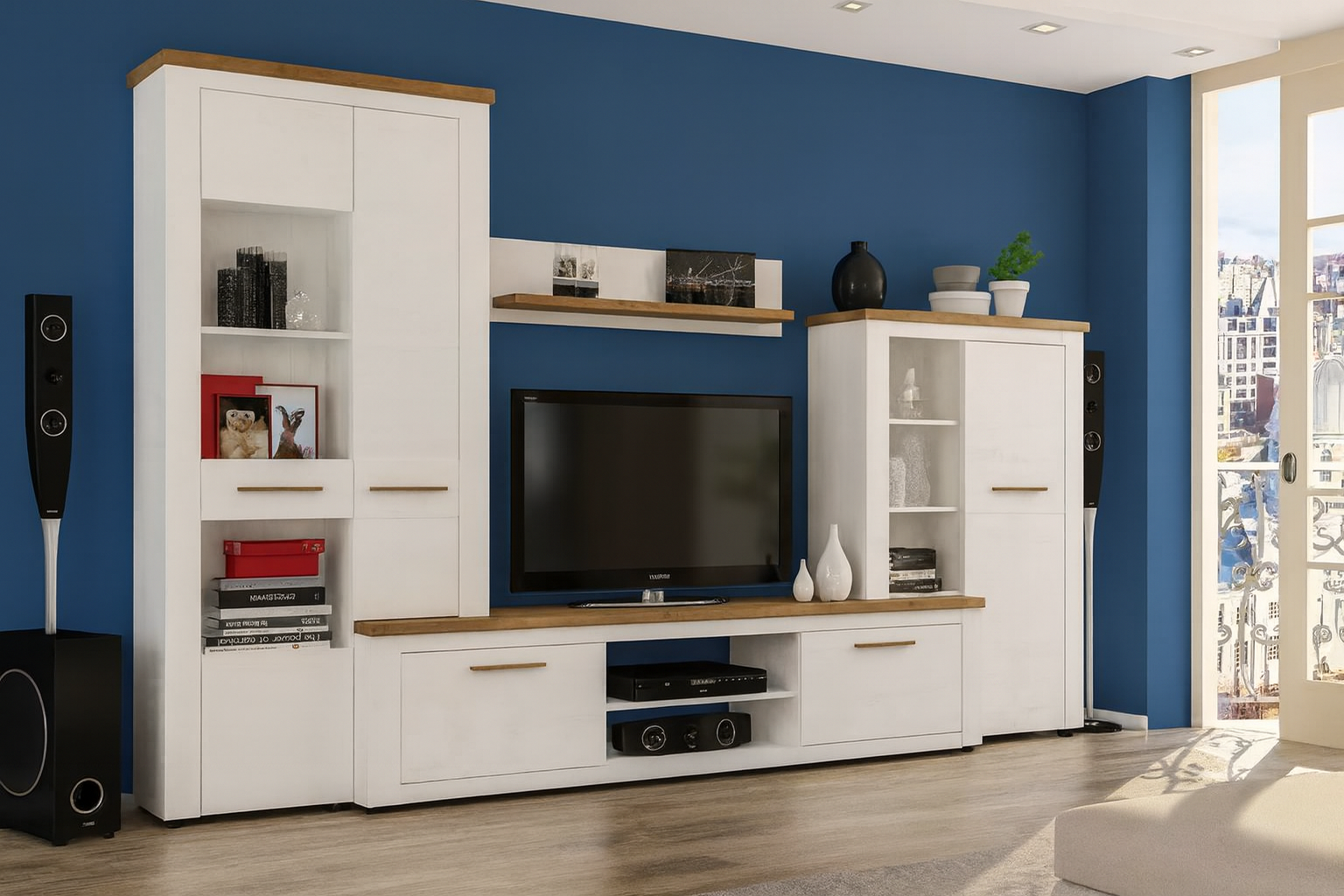 Стенка под телевизор 315×45×200 см Андерсон пайн/Дуб апрель (31323863) Стенка под телевизор 315×45×200 см Андерсон пайн/Дуб апрель (31323863)