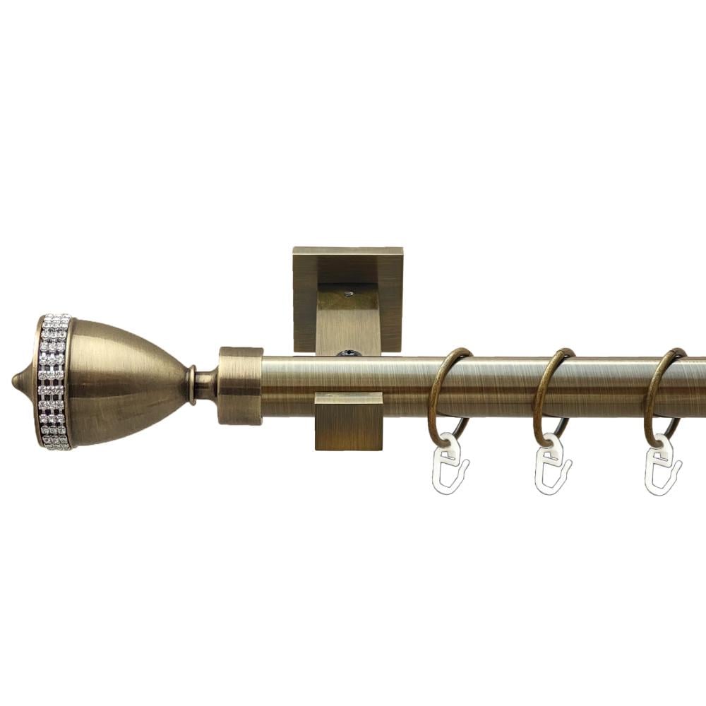 Карниз металлический Orvit Этерния однорядная техно/гладкая труба/кольцо металлическое Антик 25 мм 300 см (00-00025851)