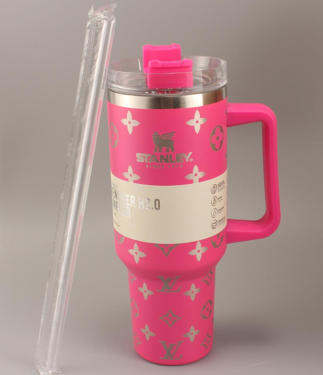 Термочашка Stanley Quencher H2.0 Tumbler из нержавеющей стали 1,18 л Hot Pink Monogram (KT6007843)