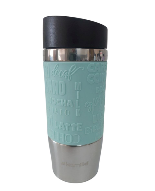 Термокухоль з TPR-вставкою Kamille KM-2152 з нержавіючої сталі 280 мл Сталевий/Ментоловий (150-84-2152.1)