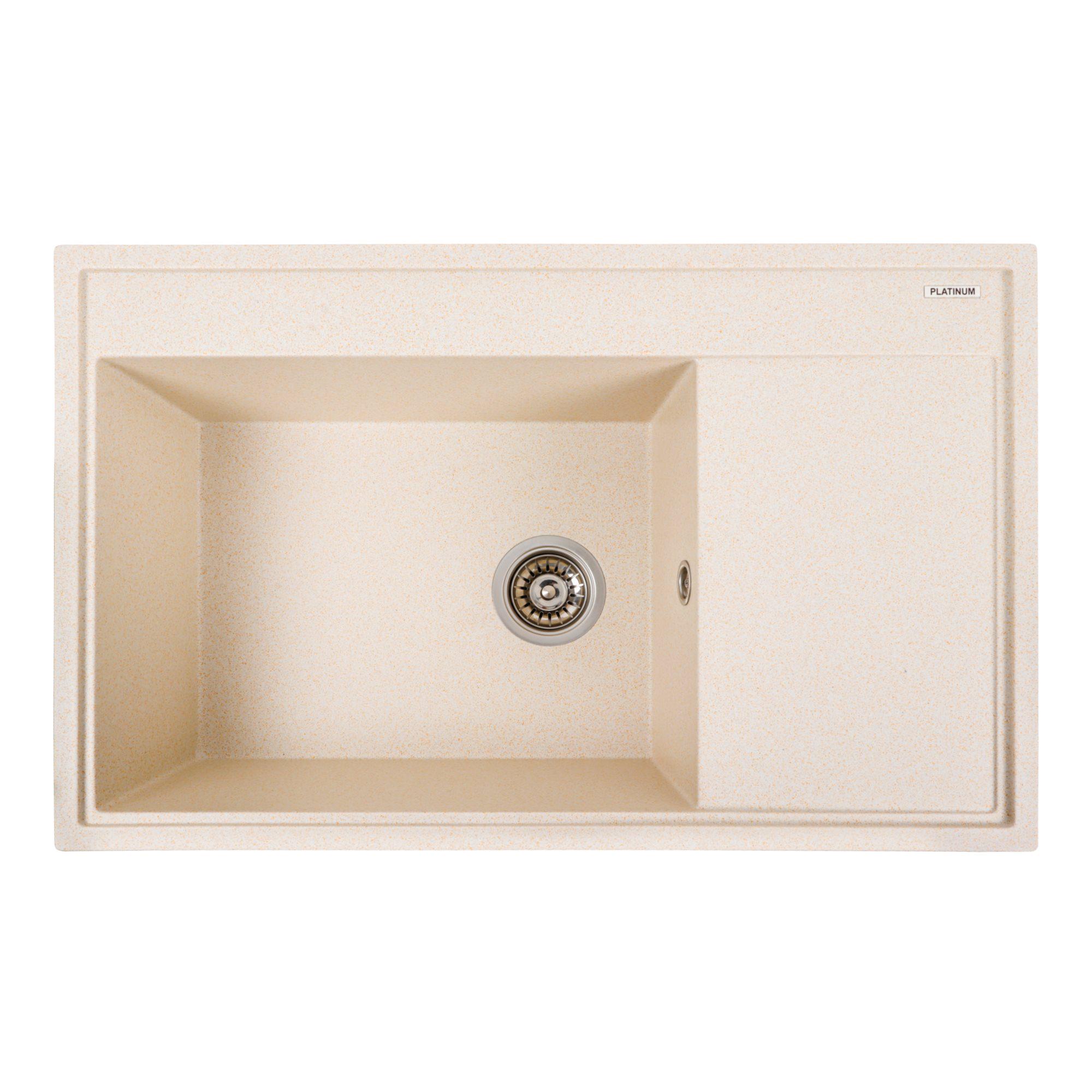 Мойка гранитная для кухни Platinum 7950 AZURIT матовая Песочный