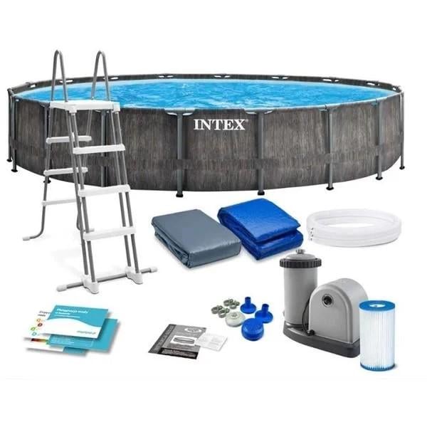 Басейн каркасний Intex 26742 сходи/підстилка/тент/насос-фільтр 457x122 см 16805 л (i7-99226)