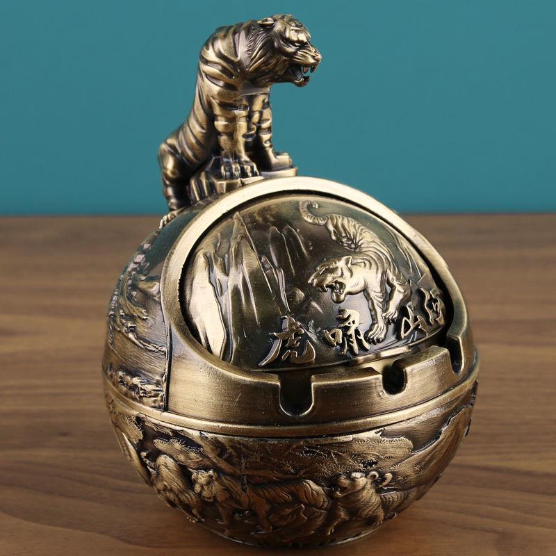 Пепельница металлическая год Тигра Латунь (Арт1124)