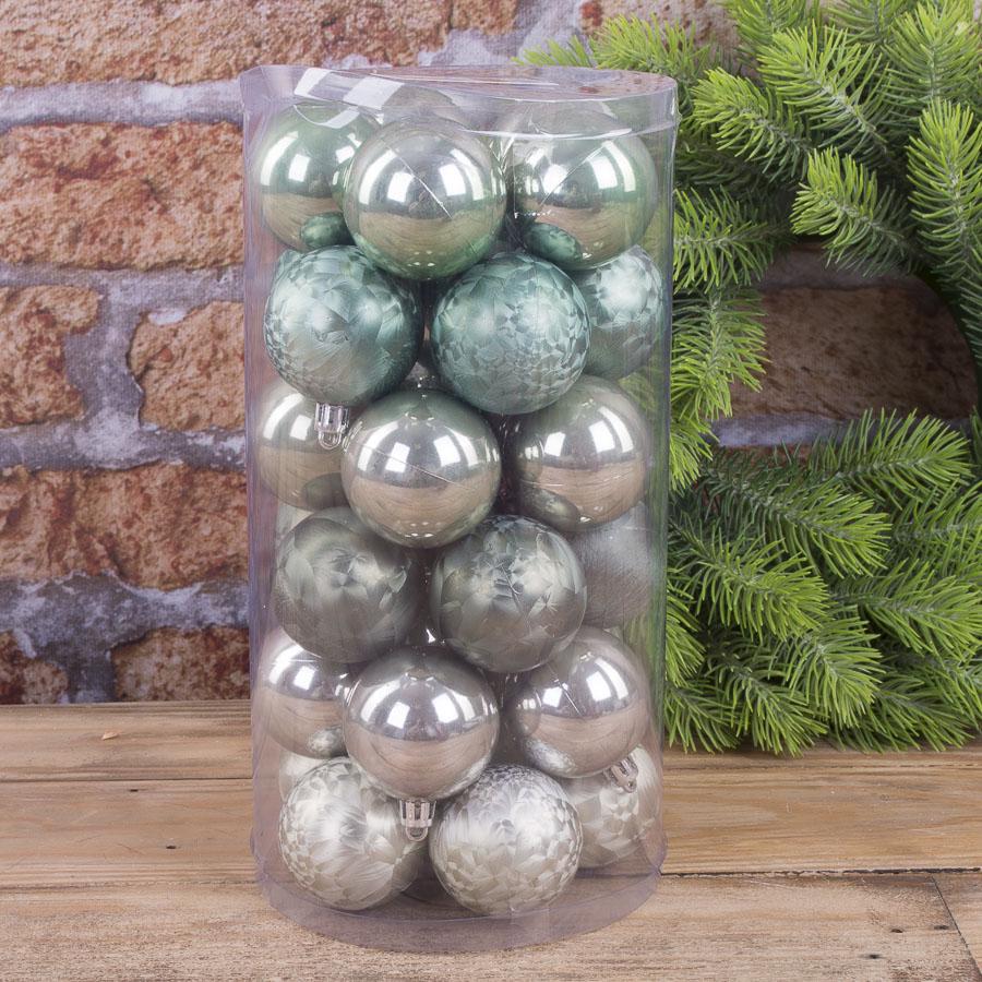 Елочный набор шаров Перламутр 5 см 30 шт. Мятный (1556-5)
