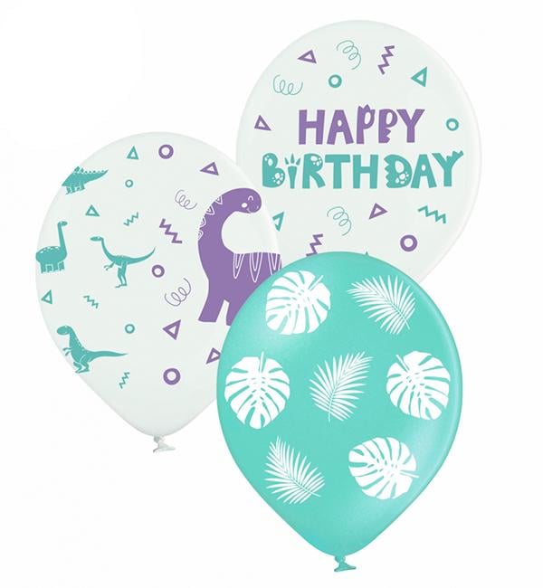 Воздушные шары Happy Birthday dino 5 шт. Ø 30 см (12632976)