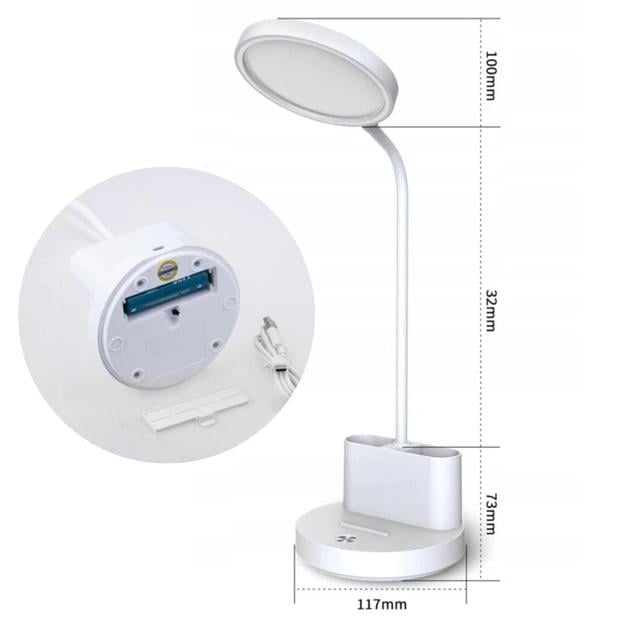 Лампа настольная аккумуляторная LED TGX L-22 USB с ячейкой для ручек