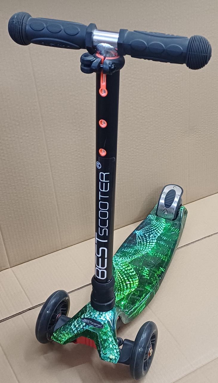 Самокат Best Scooter MAXI разводы Зеленый