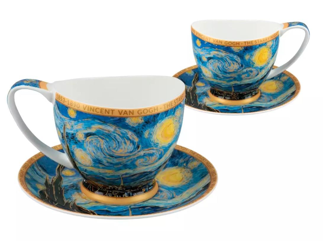 Чашка фарфоровая с блюдцем Carmani В. Ван Гог Звездная ночь 350 мл (830-1001) - фото 2 Чашка фарфоровая с блюдцем Carmani В. Ван Гог Звездная ночь 350 мл (830-1001) - фото 2