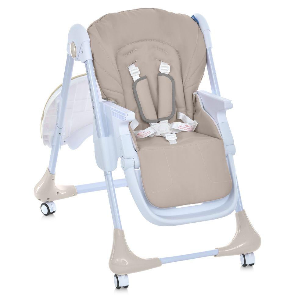 Стульчик для кормления с регулируемой спинкой/высотой и колесами Бежевый - фото 8 Стульчик для кормления с регулируемой спинкой/высотой и колесами Бежевый - фото 8