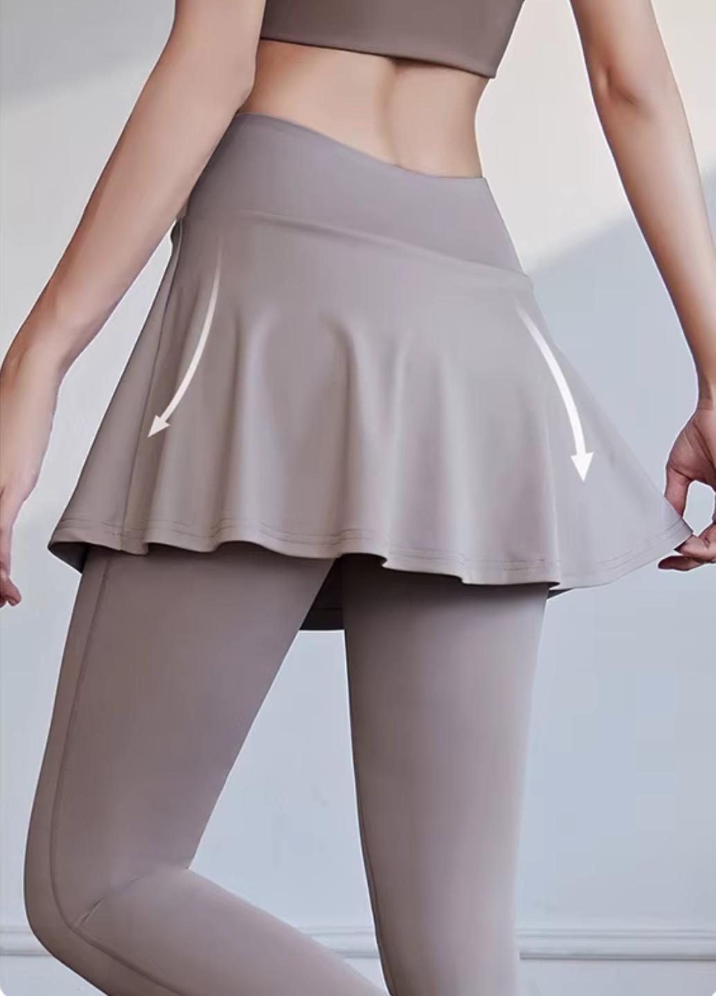 Леггинсы женские спортивные Elegant Sport D123 с юбочкой XL Бежевый (1851-48-01) - фото 6