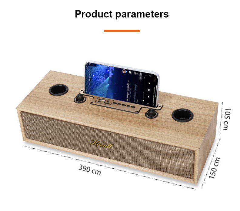 Колонка для караоке портативная Kisonli G102 Ретро Bluetooth 1800 mAh 16 Вт 2 микрофона Wooden (58687) - фото 2