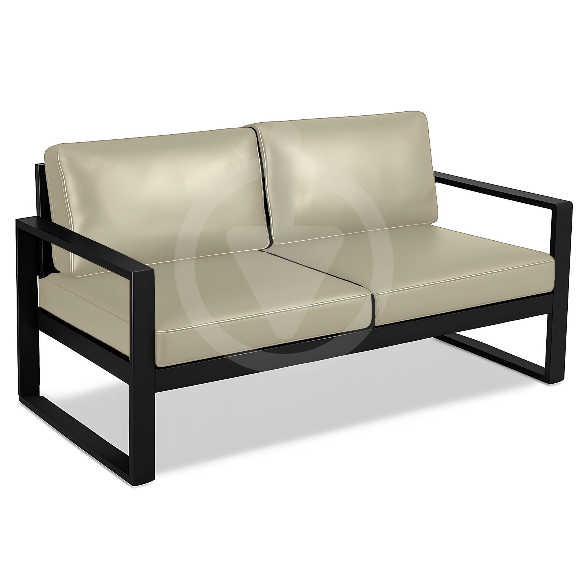 Диван металлический AVVS Бостон лофт с подлокотниками экокожа 130 см Бежевый - фото 1 Диван металлический AVVS Бостон лофт с подлокотниками экокожа 130 см Бежевый - фото 1