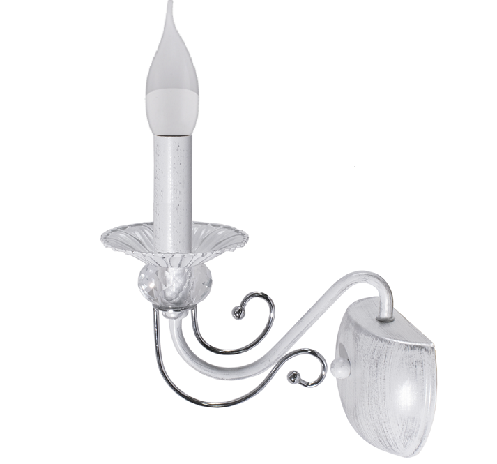 Бра SNOW с лампой 8 Вт 4200К Белый с серебряным (1555+1157)