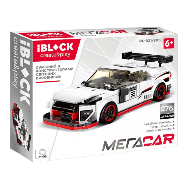 Конструктор Iblock Гоночний автомобіль 276 деталей (PL-921-295/)