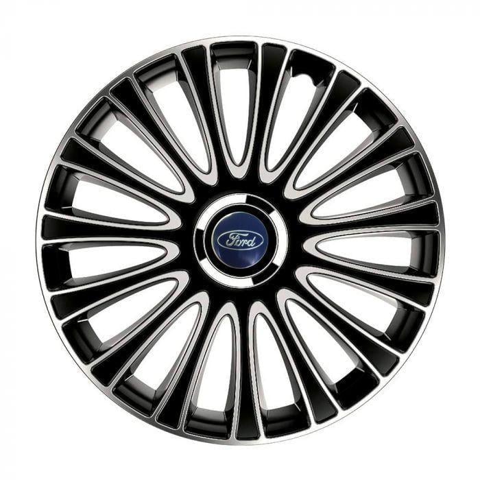 Колпаки для колес 4 Racing Le Mans Pro R15 с логотипом Ford 4 шт. Silver/Black