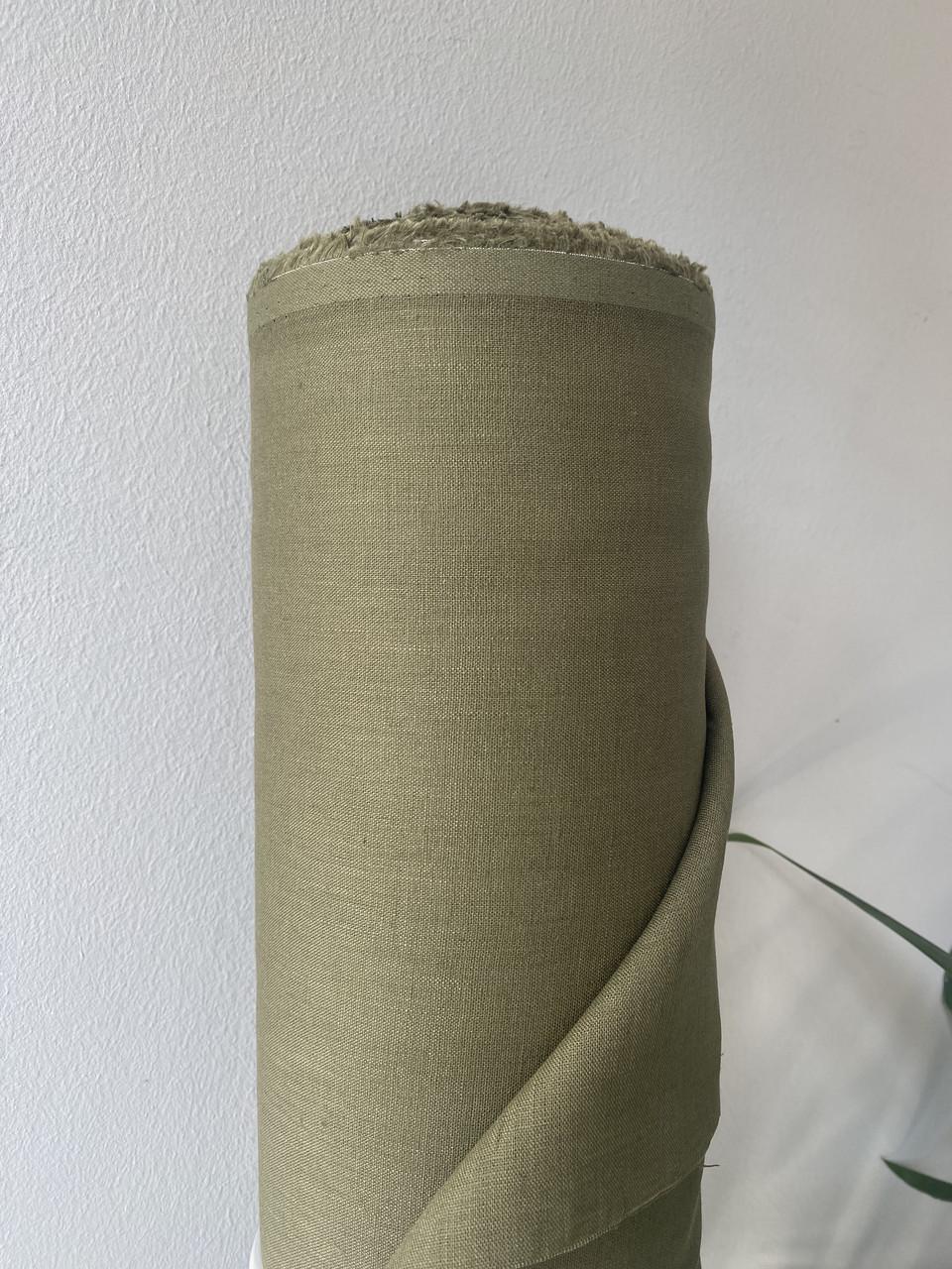 Ткань рубашечно-платьевая LINEN PLUS 100% лен 143 см 1524 Хаки - фото 2 Ткань рубашечно-платьевая LINEN PLUS 100% лен 143 см 1524 Хаки - фото 2