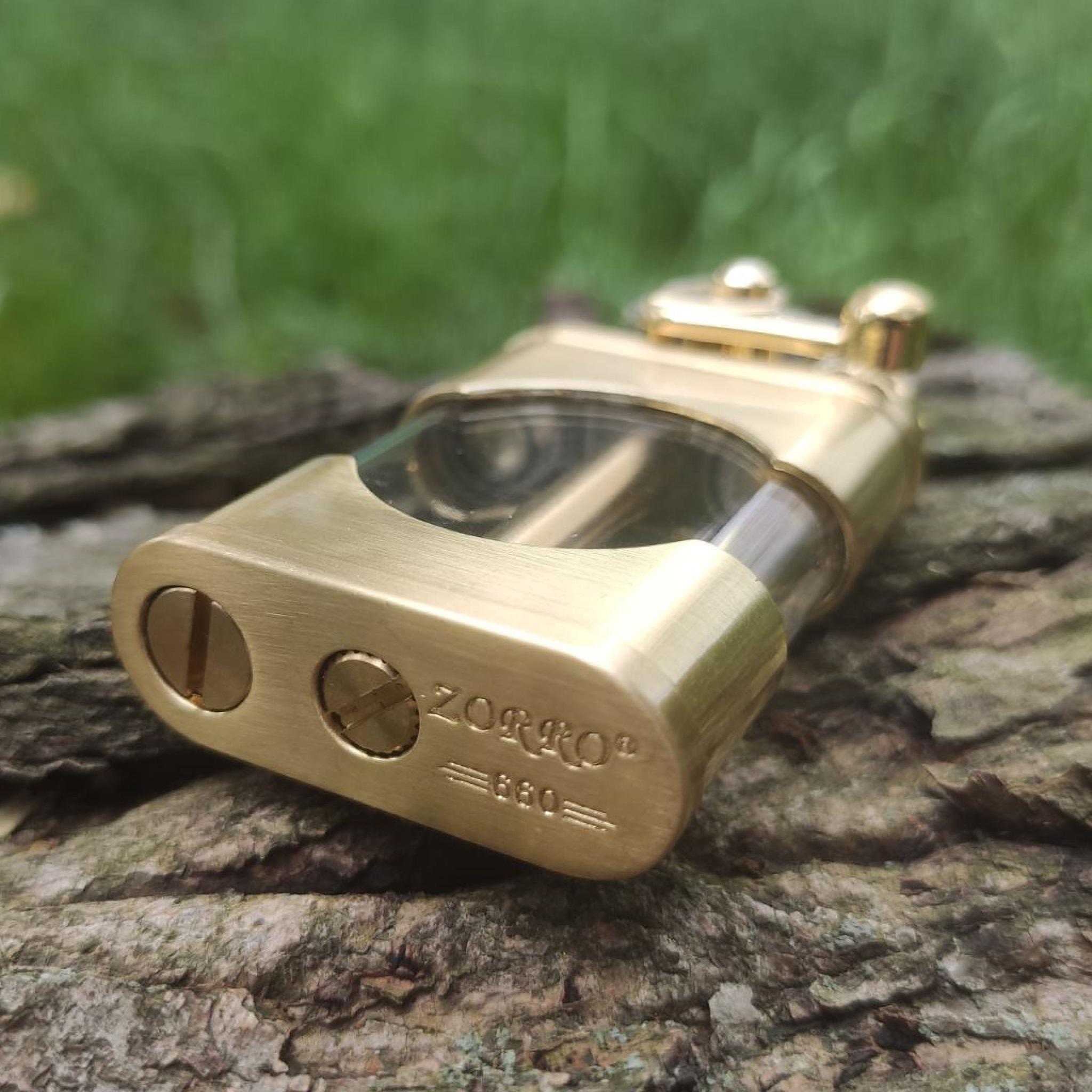 ᐉ Зажигалка бензиновая Zorro Steam Punk Round Z660 Gold (BS