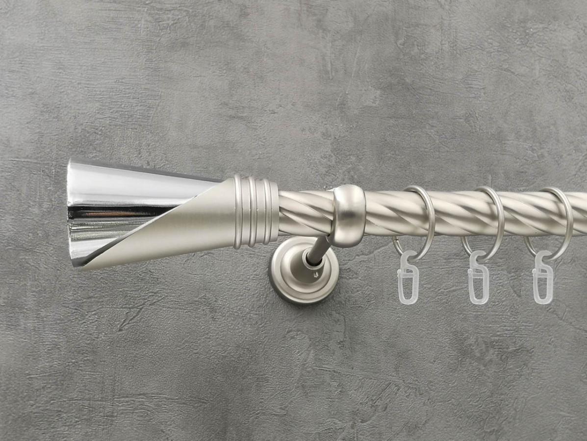 Карниз Quadrum Дункан витая штанга одинарный открытый 25 мм 240 см Сатин (264773926)