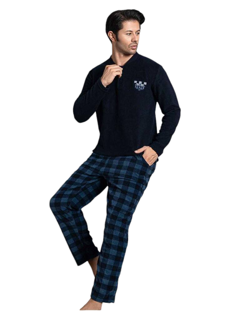 Костюм домашній чоловічий флісовий M Синій - фото 2