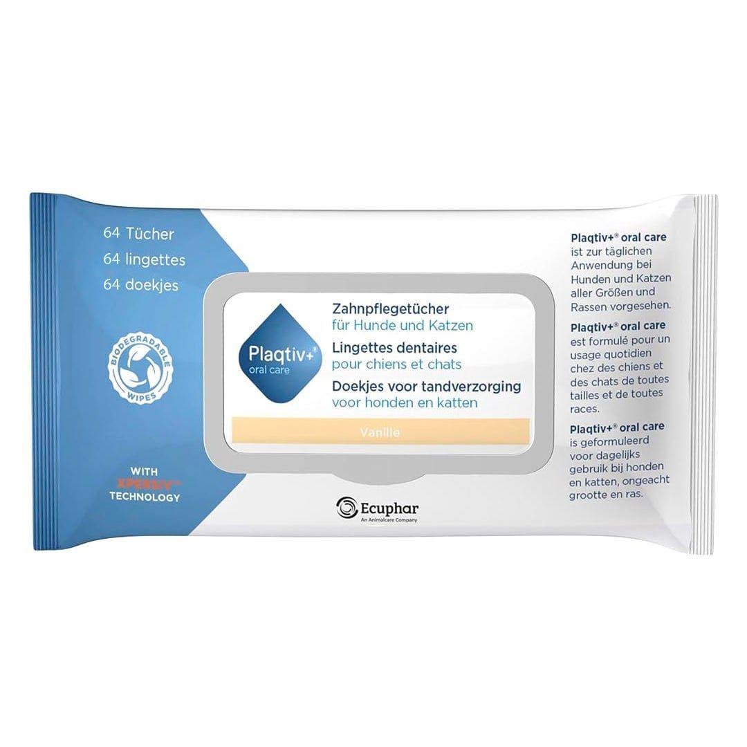 Стоматологические салфетки для собак и кошек PlaqtivPlus Dental Wipes 64 шт. (03619)