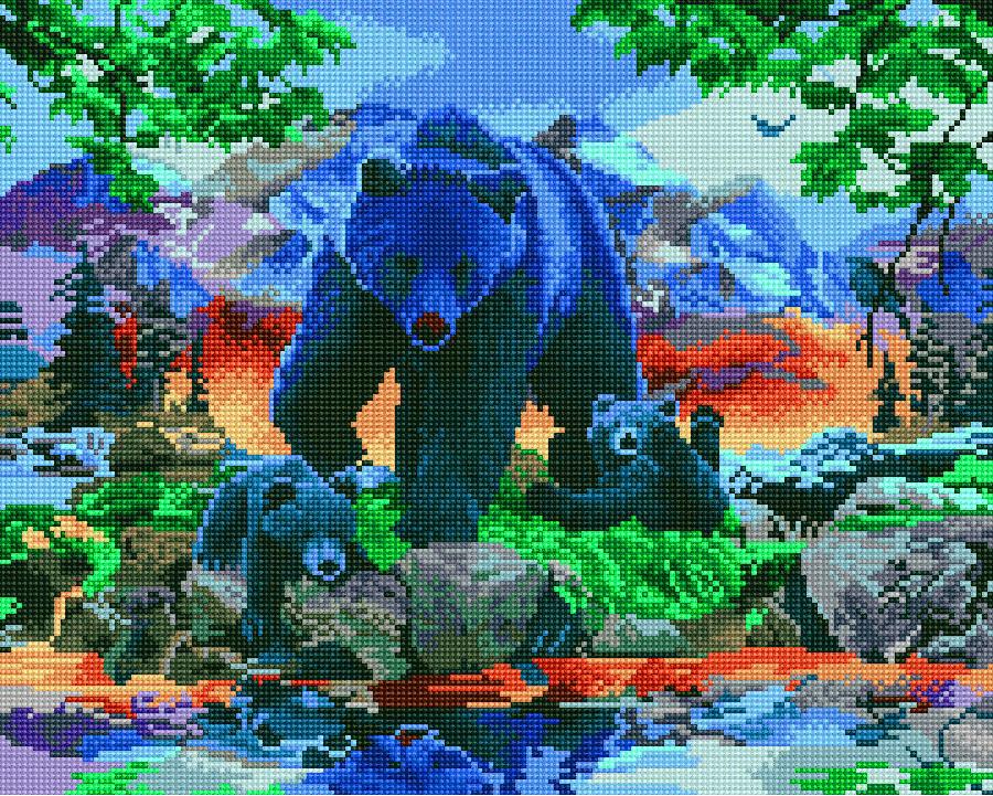 Алмазная мозаика Никитошка Семья медведей 40x50 см (GJ679)