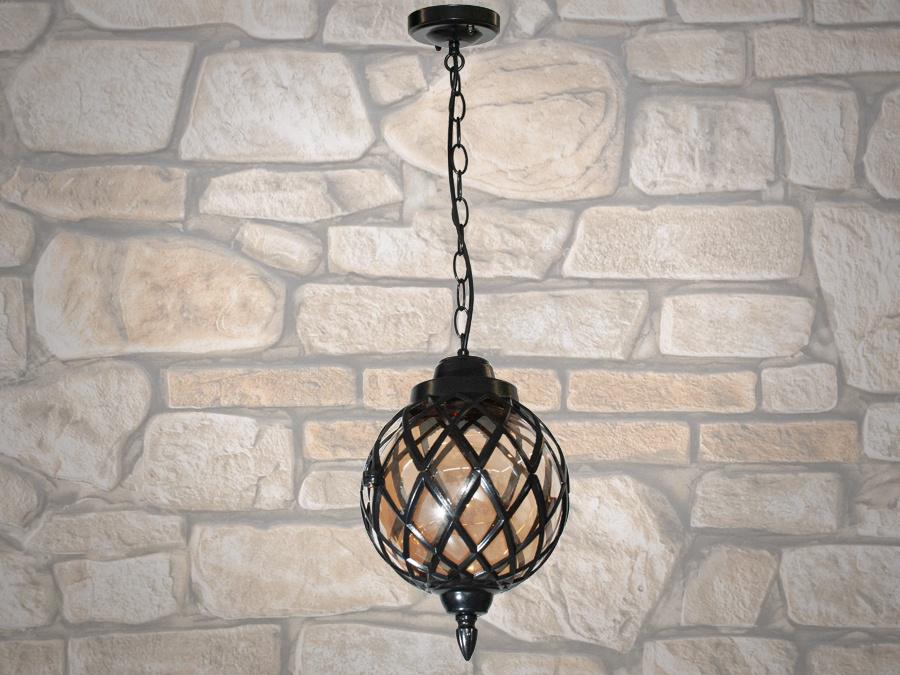 Садово-парковый светильник подвес плафон в форме шара Черный (DJ070-M-H BK)