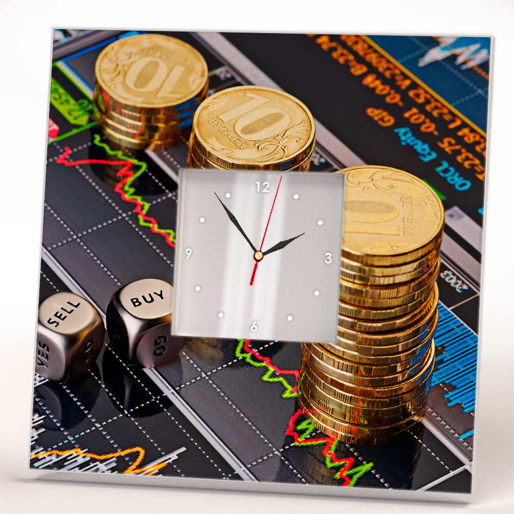 Часы настенные с рисунком WonderCloud деньги 260x260 мм (C03890)