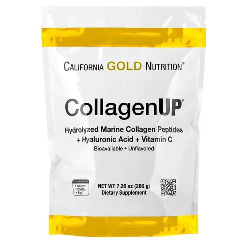 Коллаген морской с гиалуроновой кислотой и витамином C 5000 мг 206 г California Gold Nutrition без запаха (CGN-01033)