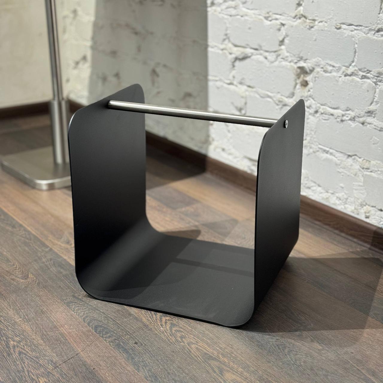 Дровниця металева квадратна з ручкою із нержавіючої сталі 39,5х39,5 см (32302805)