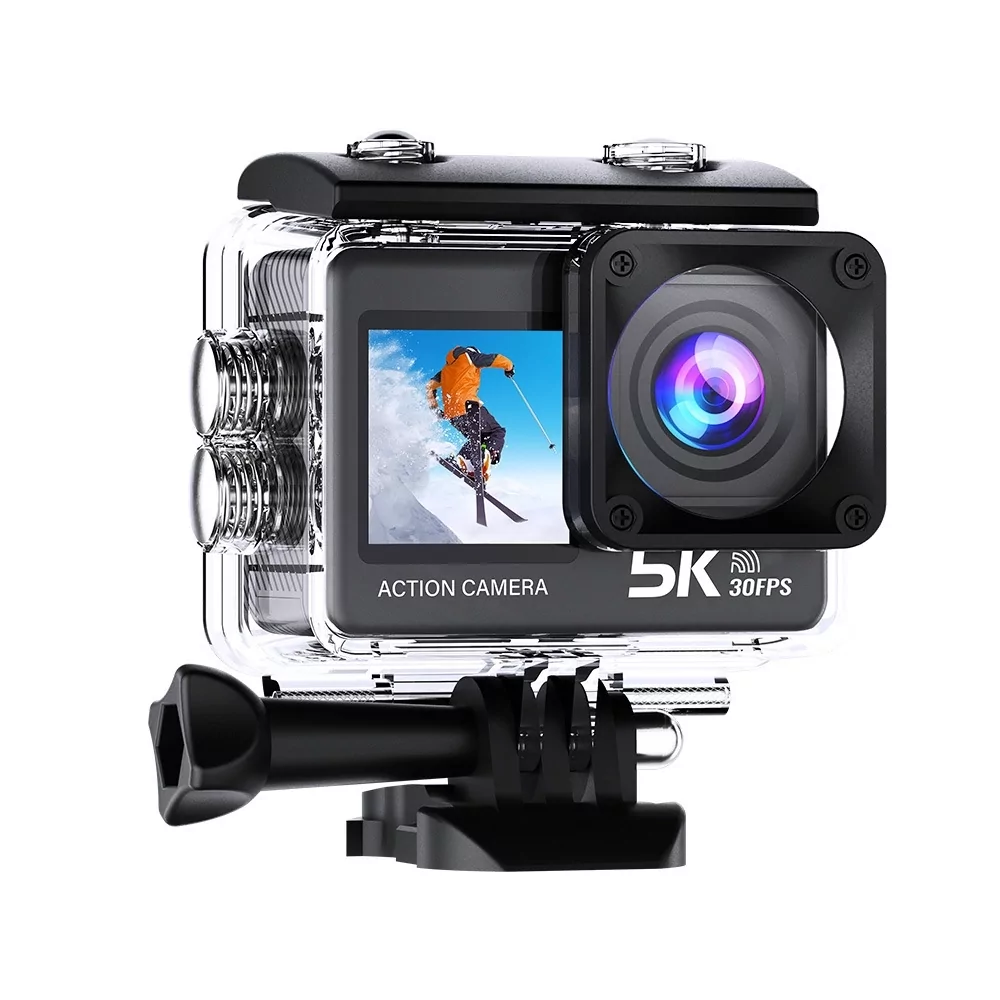 Екшн-камера AT-M60TR 2.0" Full HD 5K Wi-Fi з пультом дистанційного керування 2 екрани