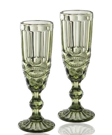 Набор бокалов для шампанского Elodia Винтаж 180 мл 6 шт. Изумрудный (ST-9455-GR) - фото 1