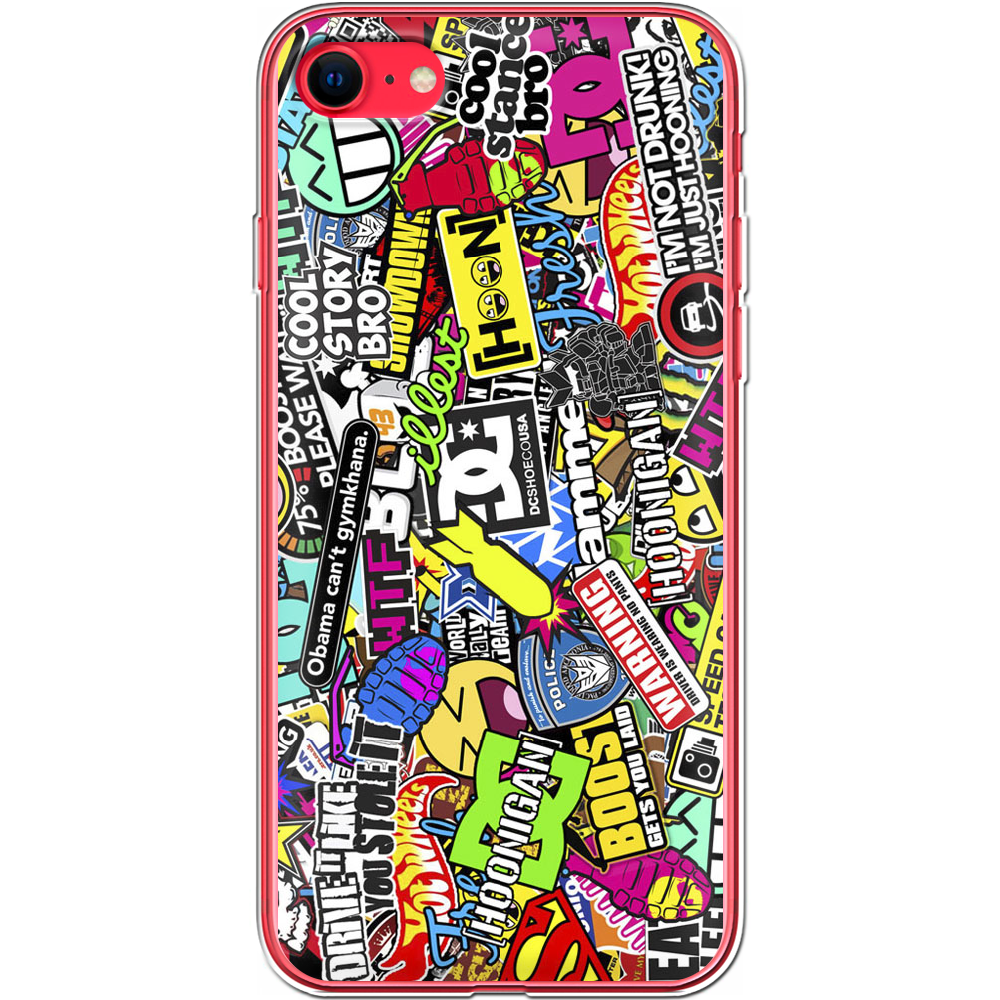 Чехол BoxFace Apple iPhone 7/8 SE  2020 Multicolored Inscriptions Прозрачный силикон (26205-up880-26205)