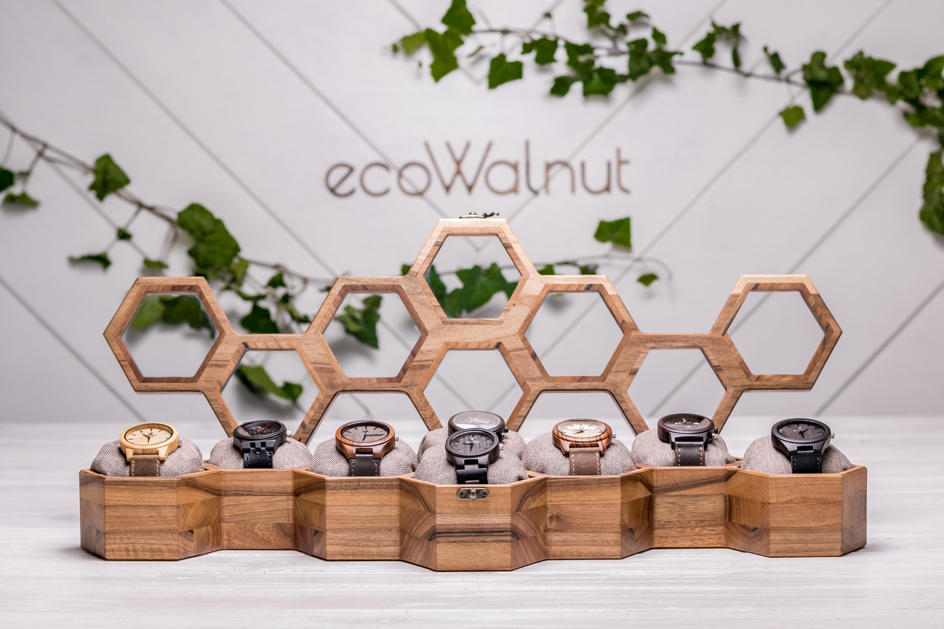 Коробочка подставка EcoWalnut для 8 часов со стеклянной крышкой (EB-16.8.1) - фото 5