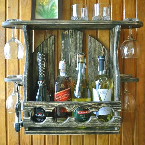 Полка для вина настенная из дерева Кумамото Морион (ПНК-004511)