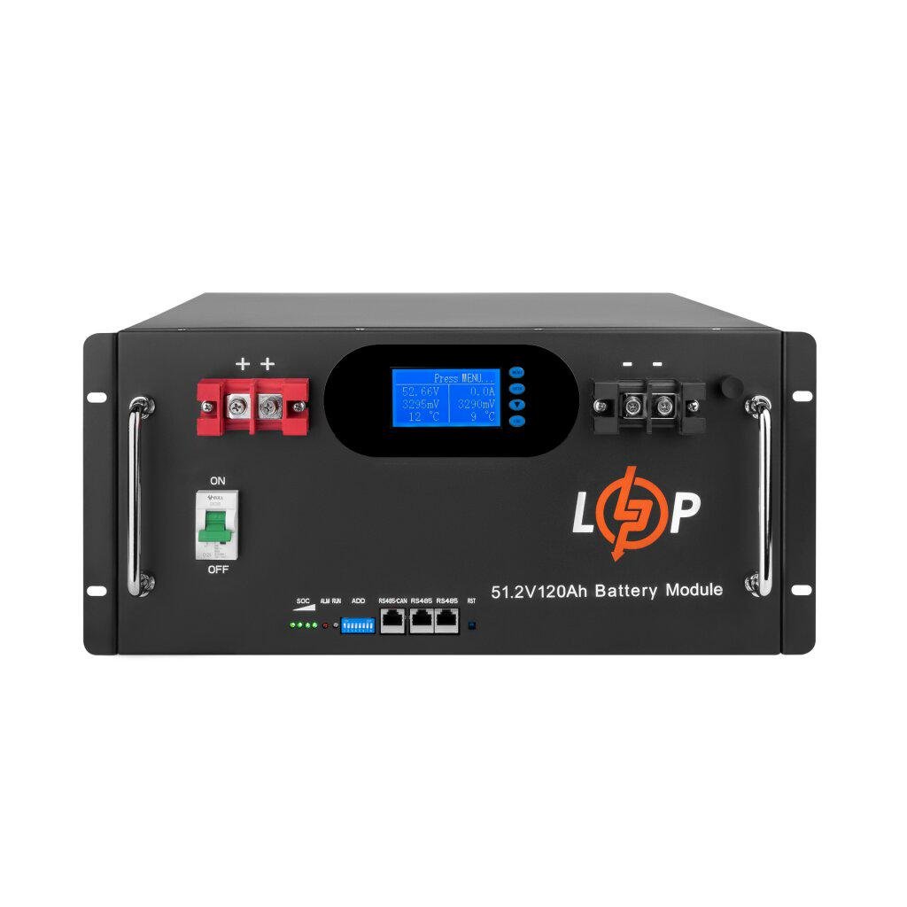 Аккумуляторная батарея LogicPower LP LiFePO4 51,2V 120 Ah 6000Wh Smart BMS 100A с LCD RM AB RS485 CAN (LP30385) Аккумуляторная батарея LogicPower LP LiFePO4 51,2V 120 Ah 6000Wh Smart BMS 100A с LCD RM AB RS485 CAN (LP30385)