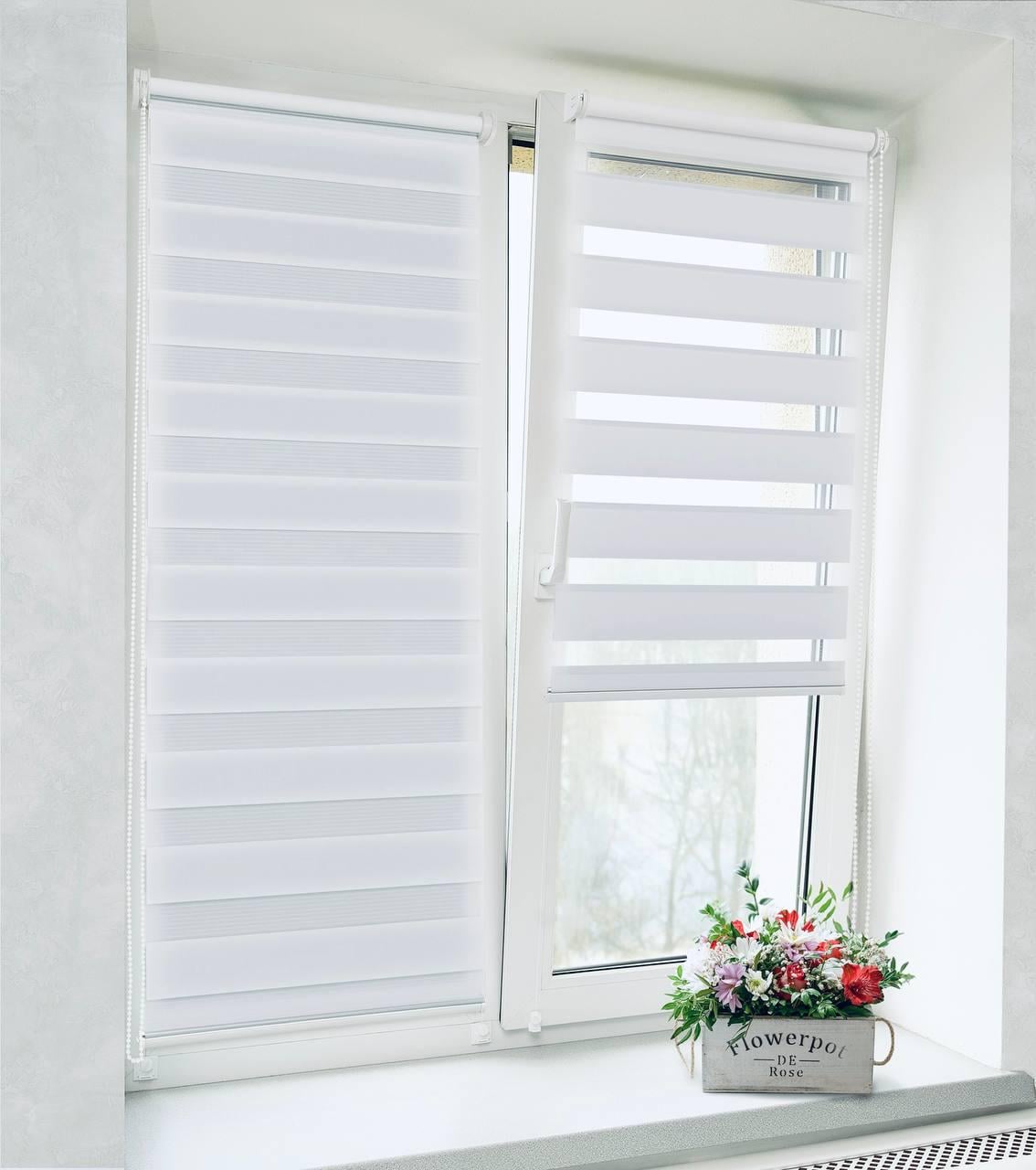 Ролета тканевая день-ночь ВН 1200 60х150 см Белый ( 17932876) Ролета тканевая день-ночь ВН 1200 60х150 см Белый ( 17932876)