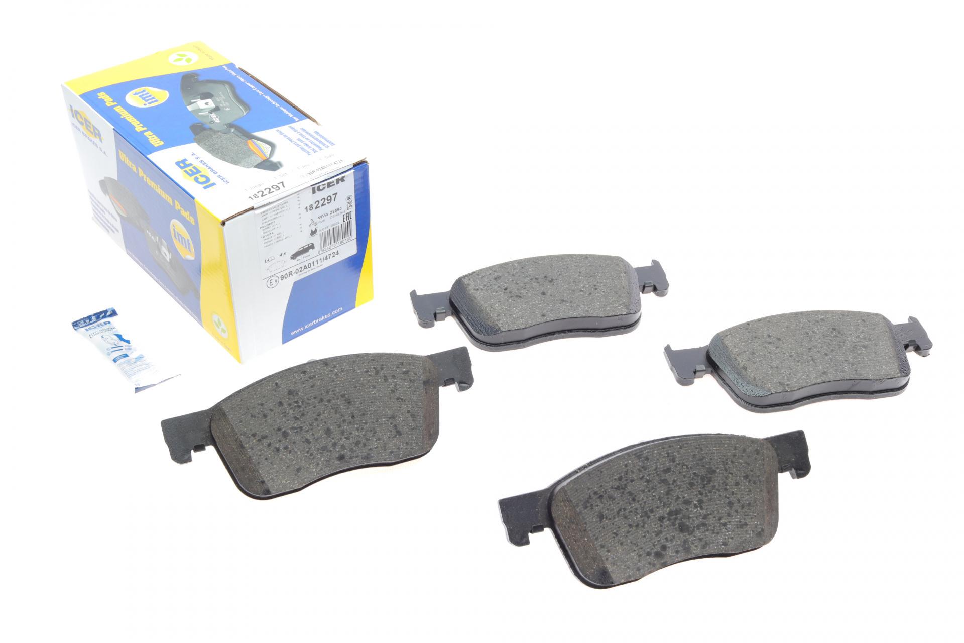 Тормозные колодки передние ICER для Citroen Jumpy/C4/Peugeot Expert 16-/Opel Vivaro 19-/Fiat E-Scudo (22-182297)