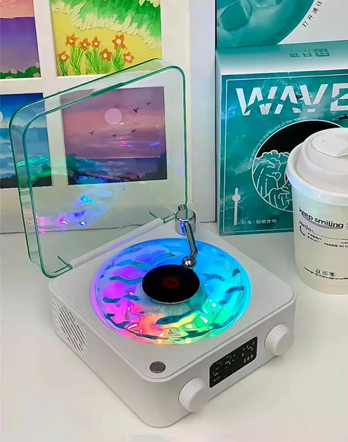 Ночник в стиле ретро-проигрывателя с Bluetooth 14х15х6 см - фото 3 Ночник в стиле ретро-проигрывателя с Bluetooth 14х15х6 см - фото 3