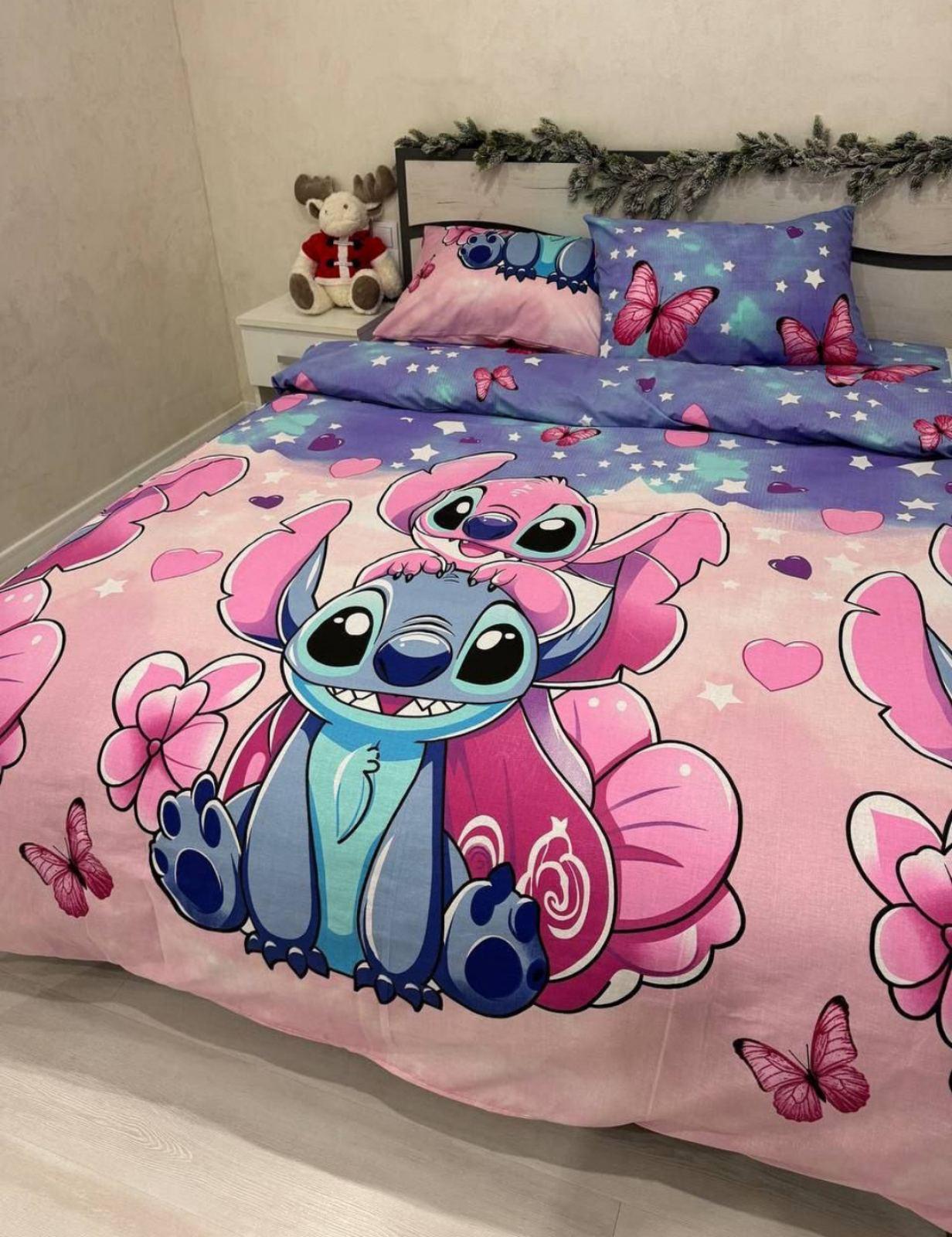 Комплект дитячої постільної білизни Gold Lux Ліло і Стіч полуторний бязь 150x220 см (29878742)