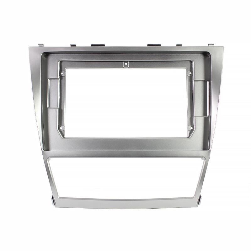 Переходная рамка Lesko 10.1" Silver для Toyota Camry Aurion Daihatsu Altis 2006-2011 auto air-conditioning