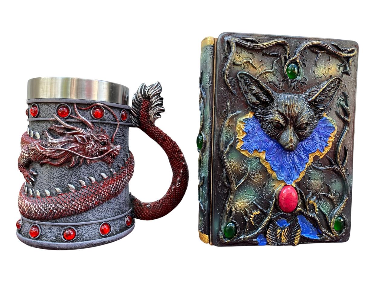 Подарунковий набір Кухоль 3D Танкард Red Rose/Блокнот 3D Лісовий Гримуар Лисиці (2746672186)