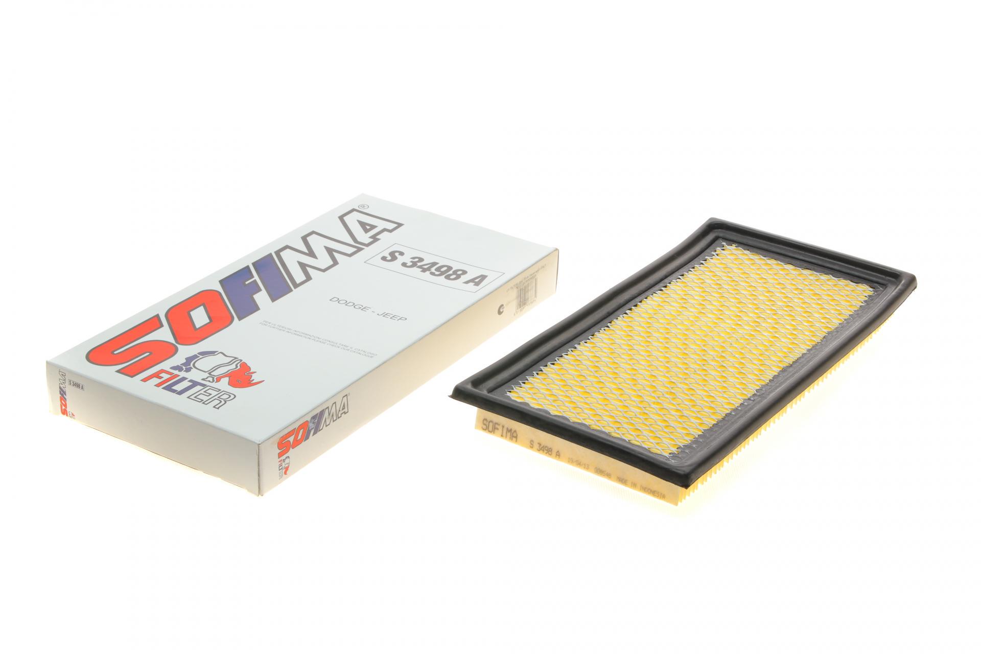 Фільтр повітряний SOFIMA для Dodge Caliber 1,8-2,4 06-/Jeep Compass 2,4 06-/Patriot 2,2-2,4 08-17- (S 3498 A)