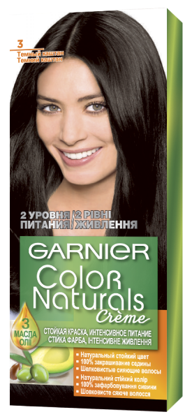 Фарба для волосся Garnier Color Naturals 60 мл 3 Темний шатен (3600540676726)